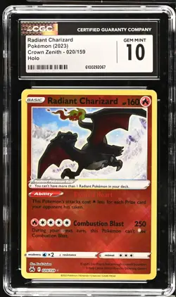 RADIANT CHARIZARD Crown Zenith Holo #020 CGC 10 Pokemon [Nostalgium] - Image 1