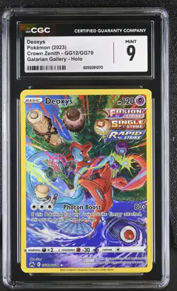 2023 Pokemon Sword and Shield Crown Zenith Deoxys Galarian Gallery #GG12 CGC 9 - Image 1
