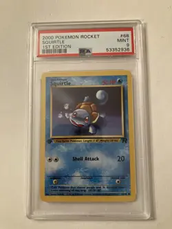 2000 Pokemon Team Rocket #68/82 Squirtle 1st Edition PSA 9 MINT - Image 1