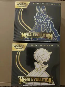 Pokemon TCG Mega Evolutions ETBs Lucario And Gardevoir Set Of 2 Factory Sealed - Image 1