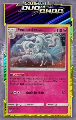 Feunard D'Alola Holo - SL09:Duo De Choc -111/181 - Carte Pokemon Francaise - Image 1