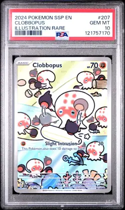 2024 POKEMON SSP EN-SURGING SPARKS #207 CLOBBOPUS ILLUSTRATION RARE PSA 10 - Image 1