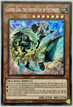 ETCO-EN031 Gizmek Uka, the Festive Fox of Fecundity - Secret Rare 1st Edition LP - Image 1