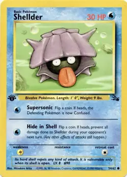 Pokemon Fossil 1st First Edition - Shellder Card 1999 - VLP WoTC - Image 1