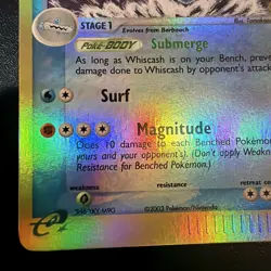 Pokemon Card Whiscash EX Dragon Reverse Holo Uncommon 48/97 VLP - Image 5