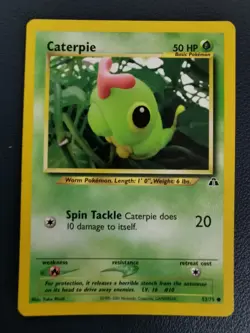 Pokemon Card Caterpie 53/75 Neo Discovery Common WOTC - Image 1