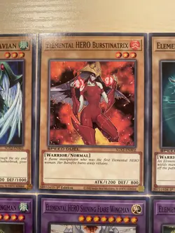 Elemental Hero Flame Wingman, Avian, Burstinatrix, Clayman, 10 Yugioh Cards, NM - Image 3