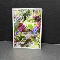 Pokemon TCG Sprigatito Holo Illustration Rare Card 196/193 Sv02: Paldea Evolved - Image 1