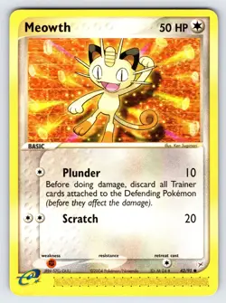 Meowth 42/95 2004 EX Team Magma Vs. Team Aqua Pokemon Card Sugimori Art - VLP - Image 1