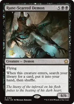 Rune-Scarred Demon [Foundations Prerelease Promos] Foil Near Mint - Image 1