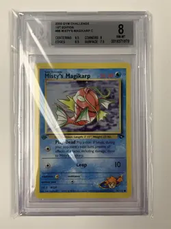 Misty's Magikarp 88/132 1st Edition Gym Challenge BGS 8 NM-MT Pokemon WOTC - Image 1