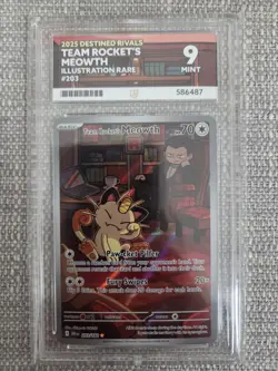 Pokemon TCG Team Rocket's Meowth Destined Rivals 203/182 ACE 9 MINT - Image 1