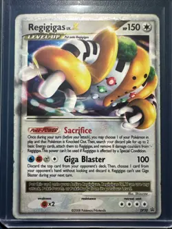2008 POKEMON DIAMOND & PEARL BLACK STAR PROMO DP30 REGIGIGAS LV.X HOLO - Image 1
