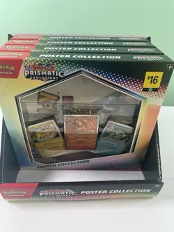 (LOT OF 4) NEW Pokemon TCG S&V Prismatic Evolutions Poster Collection Box Sealed - Image 1