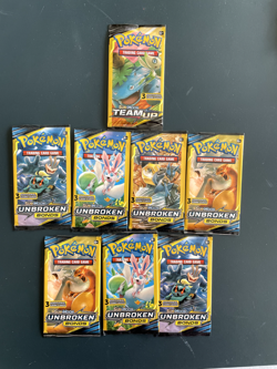 Set of 8 Sun & Moon Packs: 7x SM Unbroken Bonds and 1x SM Team Up - Pokemon TCG - Image 1