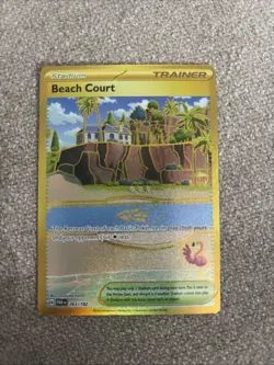 Pokemon Beach Court 263/182 Paradox Rift Gold Hyper Rare Holo NM - Image 1