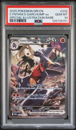 2025 POKEMON DRI EN-DESTINED RIVALS #232 CYNTHIA'S GARCHOMP EX PSA 10 - Image 1