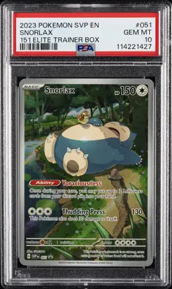 2023 POKEMON SVP EN-SV BLACK STAR PROMO 151 ELITE TRAINER BOX SNORLAX PSA 10 - Image 1