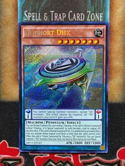 Yugioh Qliphort Disk MP15-EN145 Secret Rare 1st Ed NM - Image 1