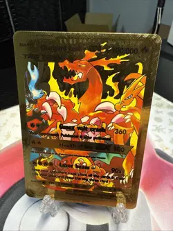 Charizard Family GX Gold Foil Fan Art Card Hp100000 Gmax Volt Crash💥💥💥💥💥 - Image 1