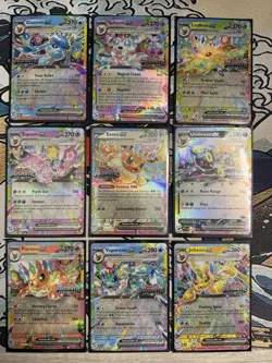 Prismatic Evolutions Surprise Box Complete Set of 9 Stamped EX Promo Cards - Image 1