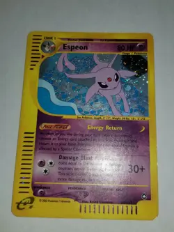 ESPEON H9/H32 Holo Rare Aquapolis WOTC Pokemon Card Played - Image 2