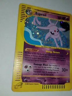 ESPEON H9/H32 Holo Rare Aquapolis WOTC Pokemon Card Played - Image 5
