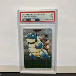 1996 Pocket Monsters Carddass Blastoise Prism PSA 7 Green Card Near Mint - Image 1
