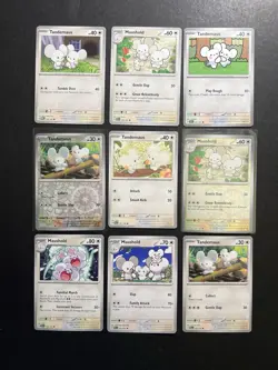 9 Tandemaus Maushold Pokemon Card Collection Reverse Holo SV PTCG A2 - Image 1