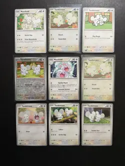 9 Tandemaus Maushold Pokemon Card Collection Reverse Holo SV PTCG A3 - Image 1