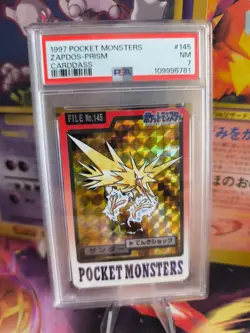 Pokemon Card Zapdos Carddass Prism 1997 Pocket Monsters Japanese PSA 7 - Image 1