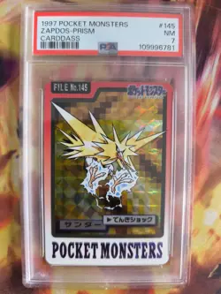 Pokemon Card Zapdos Carddass Prism 1997 Pocket Monsters Japanese PSA 7 - Image 2