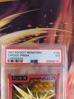 Pokemon Card Zapdos Carddass Prism 1997 Pocket Monsters Japanese PSA 7 - Image 4