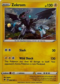 Pokemon Sword & Shield Promo Zekrom 060/185 Cosmos Holo Card - Image 1
