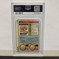 1996 Pocket Monsters Carddass Moltres Prism #146 PSA 7 Green Card Near Mint - Image 2