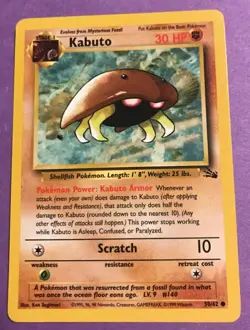 Pokemon TCG Kabuto 50/62 Fossil Unlimited Card WOTC - Image 1