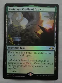 Yavimaya, Cradle of Growth Foil Pre-Release MTG Magic ZNR NM Magic the Gathering - Image 1