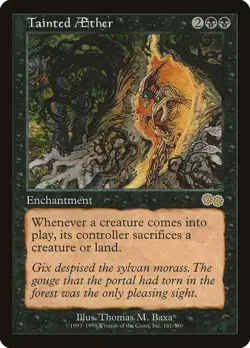 1x Tainted Aether -NM/EX - Urza's Saga - German - Vintage OOP MTG - Image 3