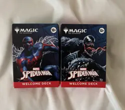 MAGIC THE GATHERING MTG SPIDER-MAN WELCOME DECK VENOM & Spider Man 2099 IN HAND - Image 1