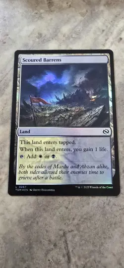 Scoured Barrens Tarkir: Dragonstorm Foil Land Common MTG NM - Image 1