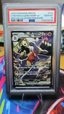 Pokemon TCG Destined Rivals Cynthia's Garchomp EX #232/182 Sir. MINT. PSA 10. - Image 1