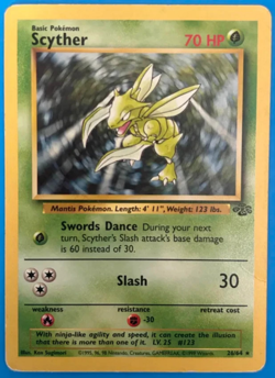 Scyther #26/64 - Pokemon Jungle - 1999 WotC - Non-Holo - Rare - MP/HP - Image 1