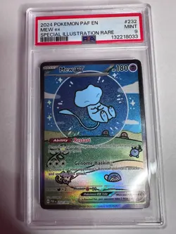 2024 POKEMON PAF EN-PALDEAN FATES 232 MEW EX SPECIAL ILLUSTRATION RARE PSA 9 - Image 1