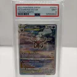 2023 POKEMON SWORD & SHIELD CROWN ZENITH #GG50 FULL ART/DARKRAI VSTAR PSA 9 - Image 1