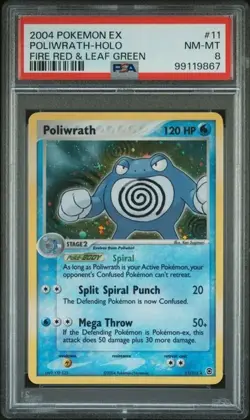 POLIWRATH HOLO 2004 POKEMON EX FIRE RED & LEAF GREEN #11 PSA 8 - Image 1