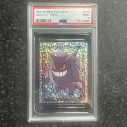PSA 9 Gengar Prism - #S15 Pokemon Merlin Sticker 1999 - Low Pop - Mint - Image 1
