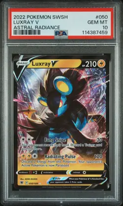 2022 POKEMON SWORD & SHIELD ASTRAL RADIANCE #050 LUXRAY V PSA 10 - Image 1