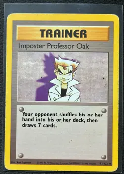 Pokemon Imposter Professor Oak 73/102 Base Set Unlimited HP - Image 1