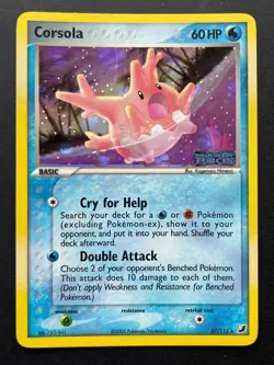 Pokemon Corsola EX Unseen Forces Stamped Reverse Holo Rare 37/115 2005 - Image 1