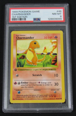 1999 Pokemon Game CHARMANDER 1st Edition 46/102 PSA 8 NM-MT - Image 1